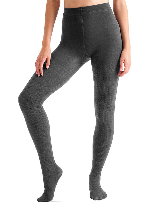 Couture Fashion Fleece Cable Tights SideZoom 3