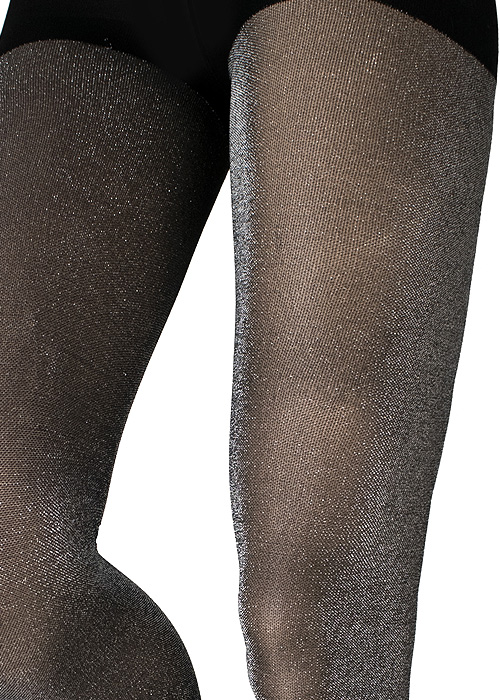 Couture Fashion Glitter Opaque Tights SideZoom 2