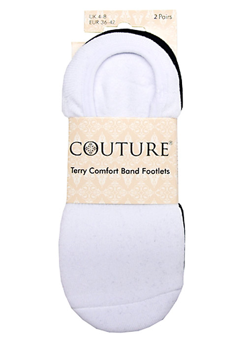 Couture Terry Comfort Band Footlets 2 Pair Pack