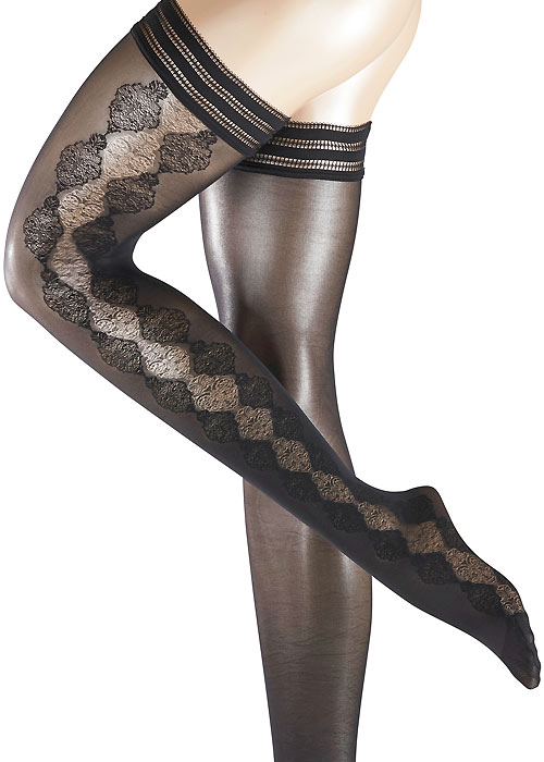 Falke Damask Hold Ups SideZoom 2