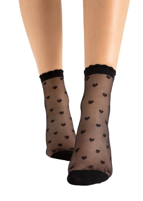 Fiore Iris Patterned Heart Ankle High image