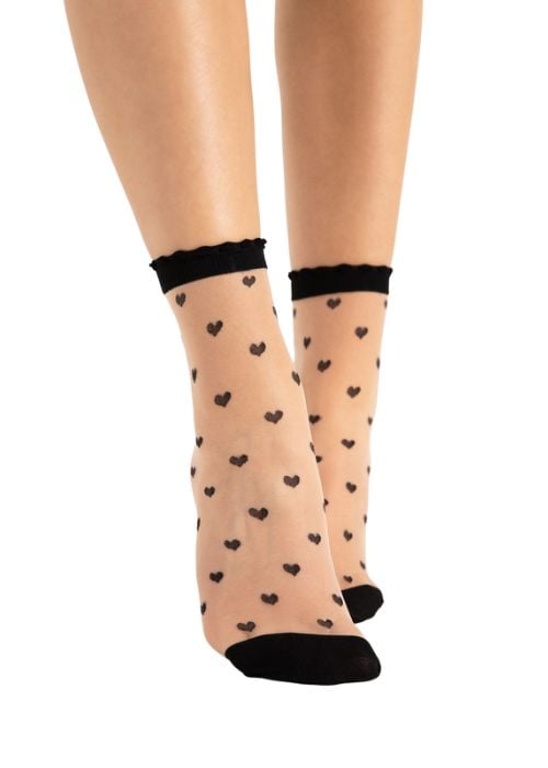 Fiore Iris Patterned Heart Ankle High image