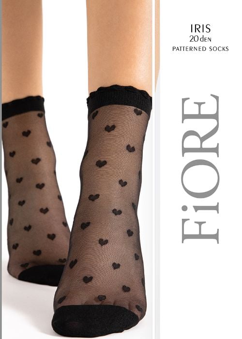 Fiore Iris Patterned Heart Ankle High image