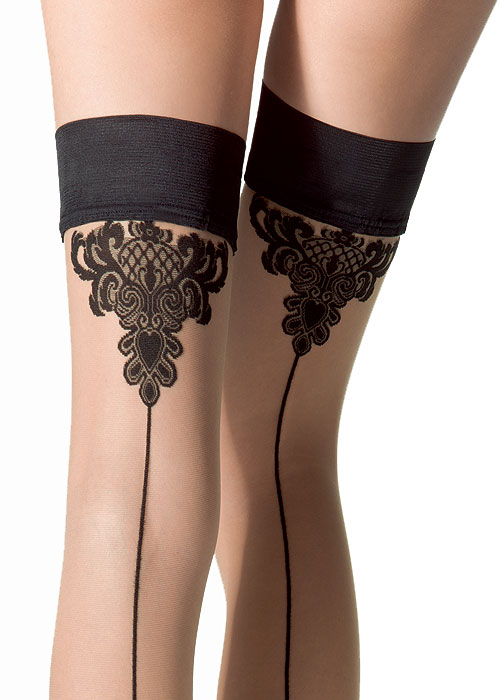 Fogal Chouchou Hold Ups - The Great Gatsby Official Design SideZoom 2