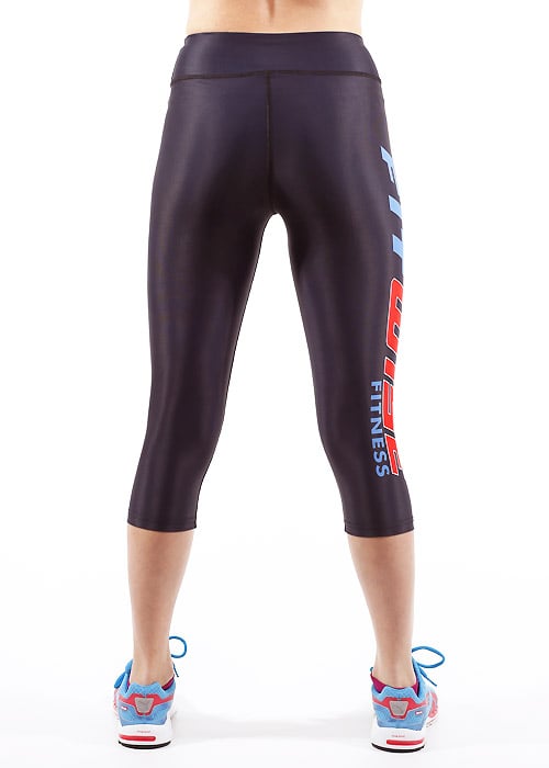 Fit Wise Black Capri Fitness Leggings image