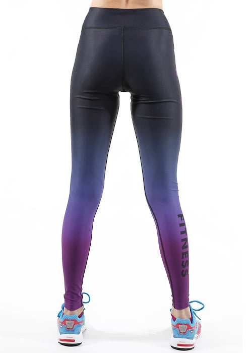Fit Wise Purple Ombre Full Length Fitness Leggings image