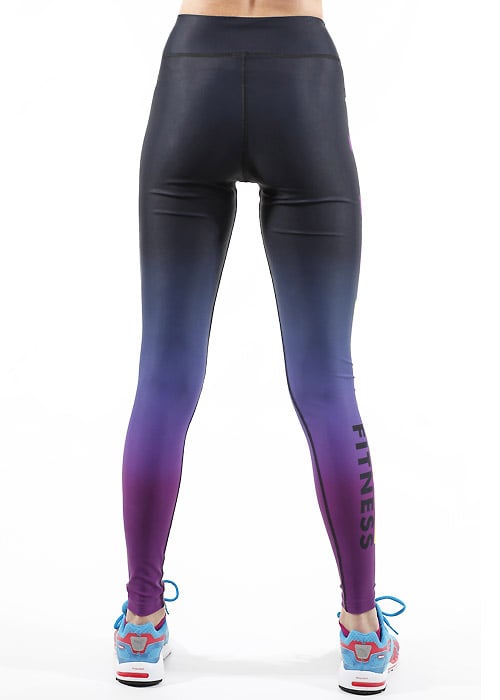 Fit Wise Purple Ombre Full Length Fitness Leggings