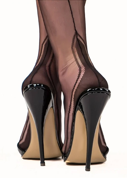 Gio Fully Fashioned Manhattan Heel Stockings BottomZoom 1