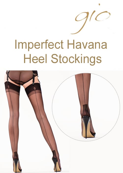 Gio Imperfect Fully Fashioned Havana Heel Stockings image