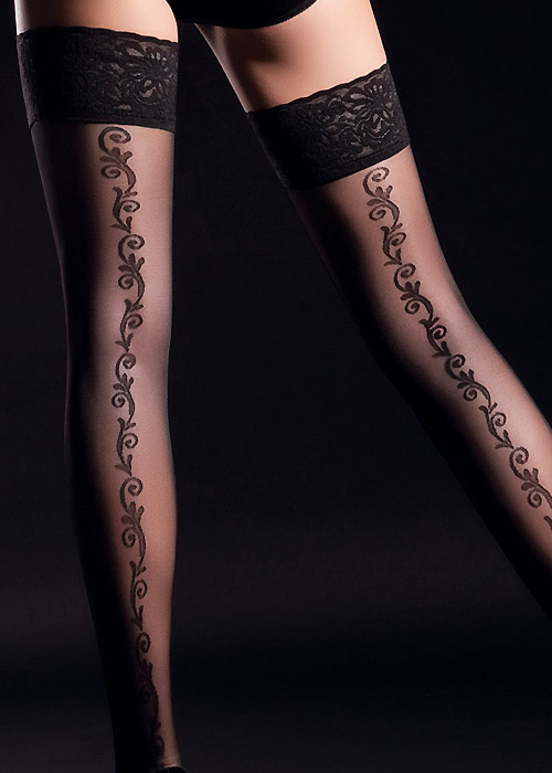 Giulia Allure Floral Backseam Hold Ups N.2 image