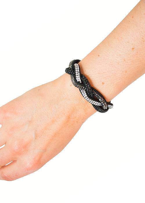 Heaven Sent Suede Look Plaited Jewelled Cuff image