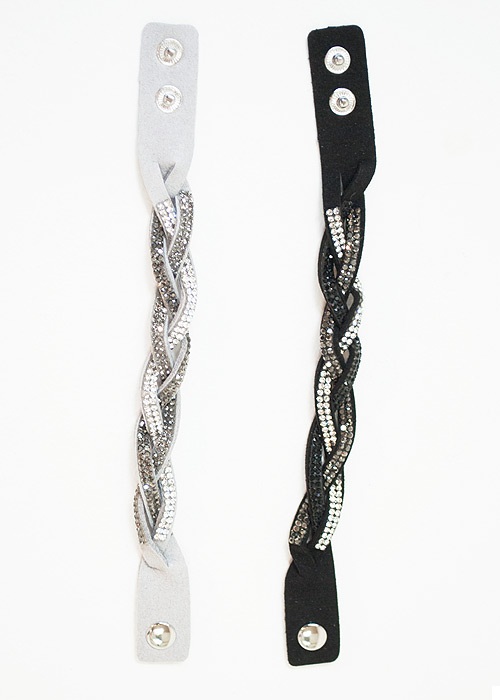 Heaven Sent Suede Look Plaited Jewelled Cuff image