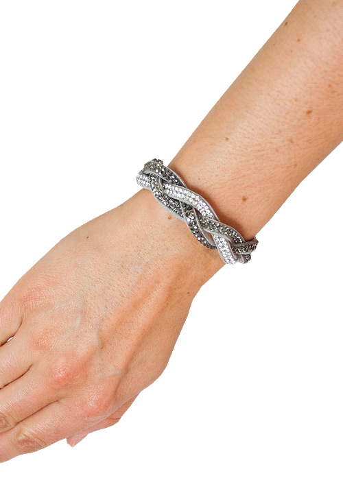 Heaven Sent Suede Look Plaited Jewelled Cuff image