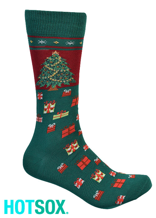 Hotsox Mens Christmas Tree Socks SideZoom 2