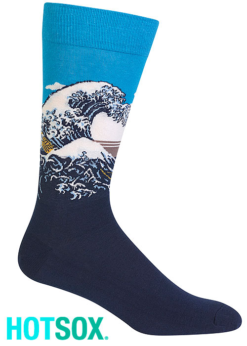 Hotsox Artist Series Mens Great Wave Pattern Socks image