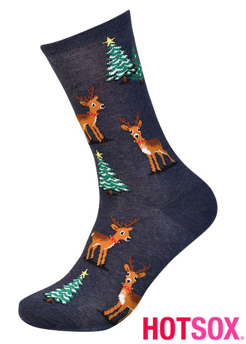 Hotsox Womens Reindeer Scene Socks Zoom Image