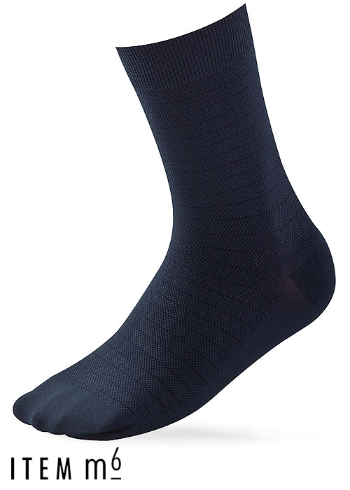 ITEM m6 Men Pique Striped Socks SideZoom 1