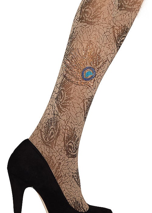 Jonathan Aston Jewelled Peacock Tights by Zandra Rhodes SideZoom 2