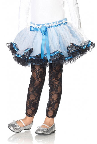 LA Kids Stretch Lace Footless Tights (4850)
