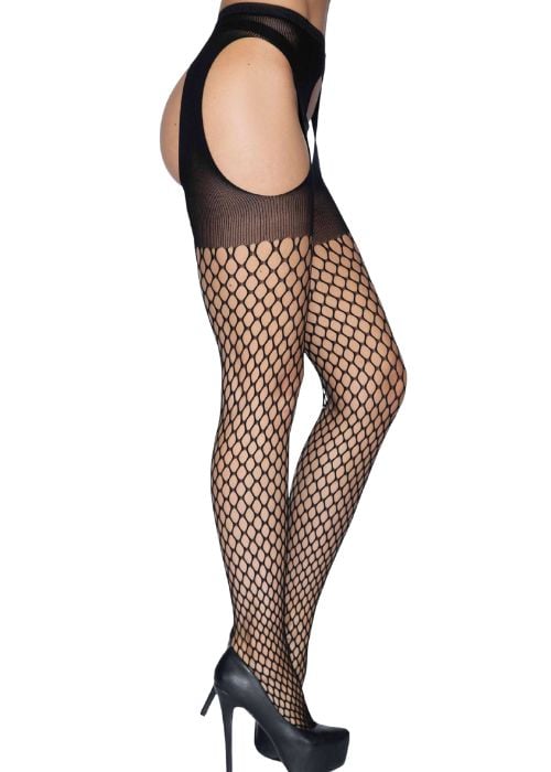 Leg Avenue Oval Net Suspender Tights SideZoom 3