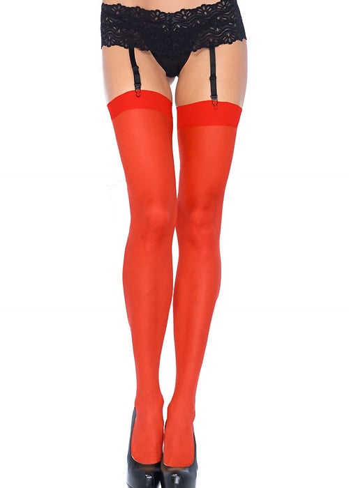 Leg Avenue Plus Size Sheer Stockings 1001Q SideZoom 3