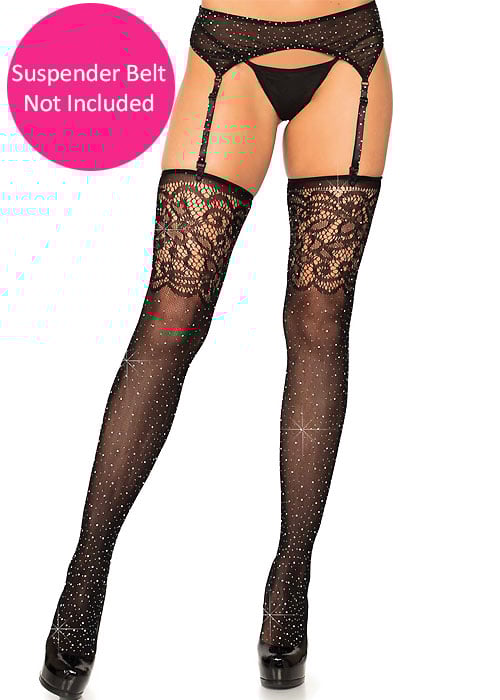 Leg Avenue Rhinestone Fishnet Stockings image
