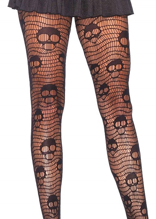 Leg Avenue Screaming Skull Net Tights SideZoom 2