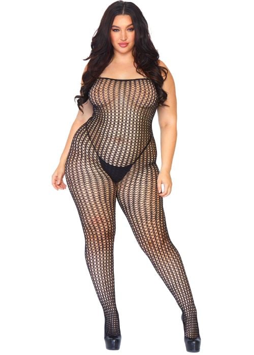 Leg Avenue Seamless Crochet Net Spaghetti Strap Bodystocking