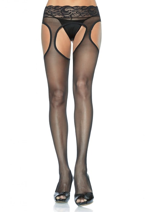 Leg Avenue Sheer Suspender Tights SideZoom 2