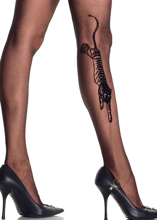 Leg Avenue Tiger Tattoo Tights SideZoom 2