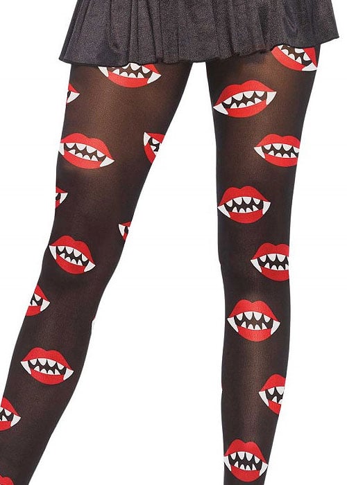 Leg Avenue Vampire Bite Print Tights SideZoom 2