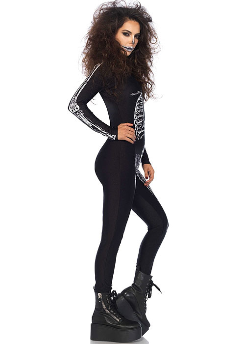 Leg Avenue X-Ray Skeleton Catsuit With Zipper Back BottomZoom 2