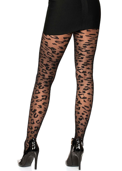 Leg Avenue Sheer Leopard Tights SideZoom 2