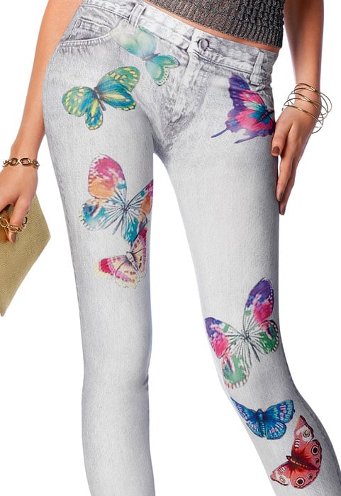 Le Bourget Denim Look Butterfly Leggings SideZoom 2