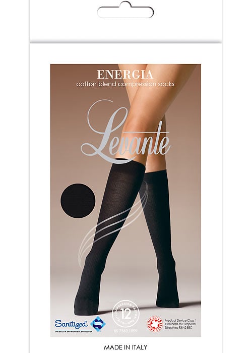 Levante Energia Cotton Blend Compression Knee Highs