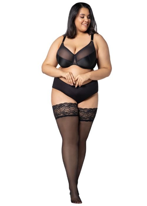 Mona Divine 30 Denier Lace Top Hold Ups SideZoom 2