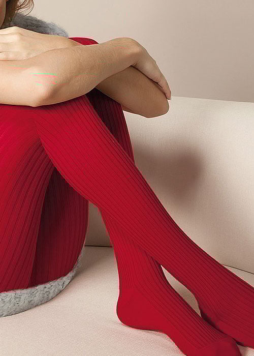 Oroblu Megan Wool and Cotton Ribbed Tights image
