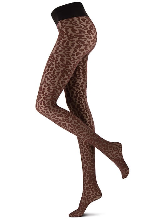 Oroblu Abstract Bicolor Leopard Tights SideZoom 2