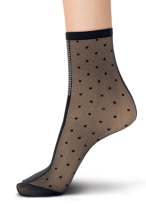 Oroblu Abstract Embellished Silver Line Socks SideZoom 3