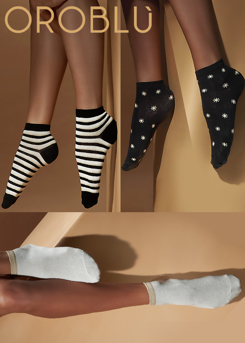 Oroblu Fine Cotton Solar Socks 3 Pair Pack image