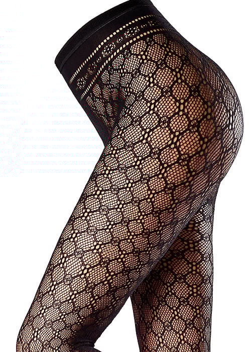 Oroblu Fishnet Macrame Fashion Footless Tights image
