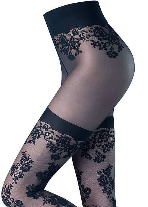 Oroblu Flower Gentian Tights SideZoom 2