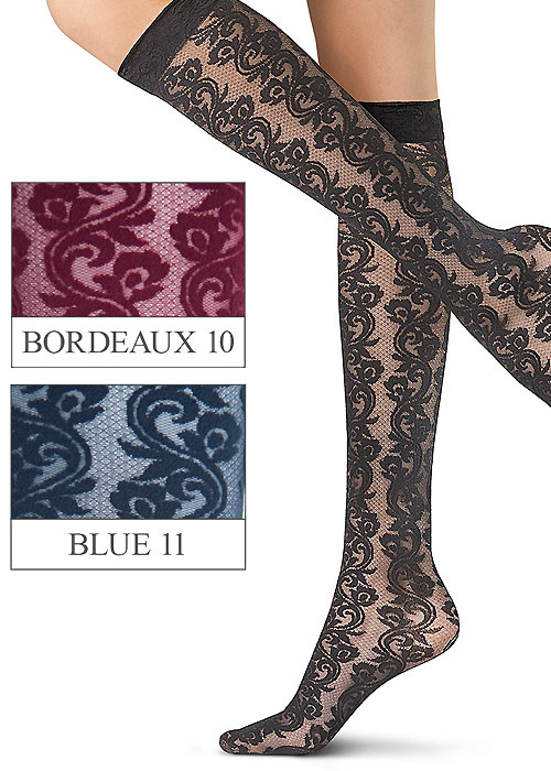 Oroblu Flower Iris Knee Highs SideZoom 2