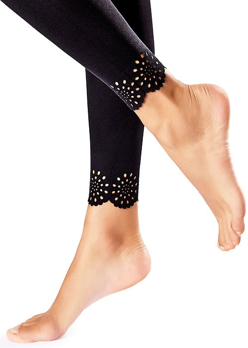 Oroblu Flower Laser Footless Tights SideZoom 3