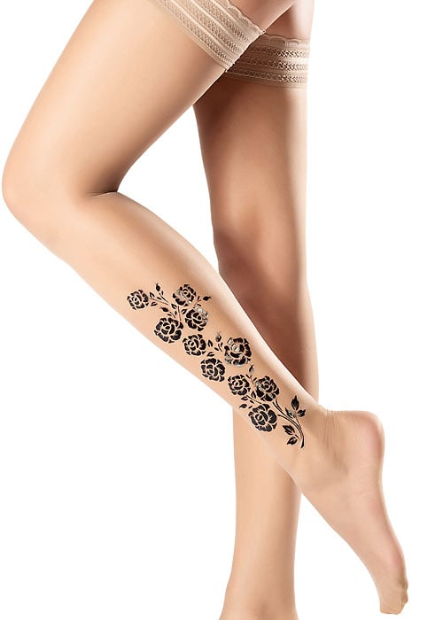 Oroblu Flower Rose 15 Hold Ups SideZoom 2