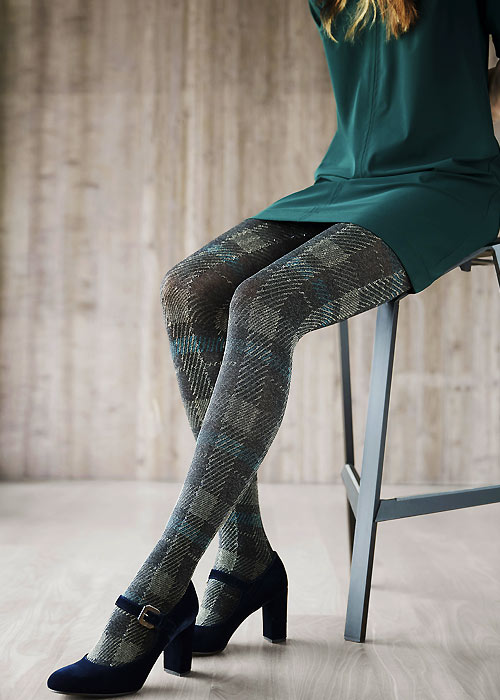 Oroblu Graphic My Plaid Tights SideZoom 4