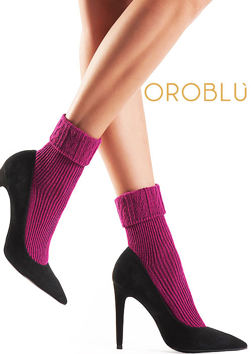 Oroblu Hilda Fine Cashmere Rolled Cuff Socks