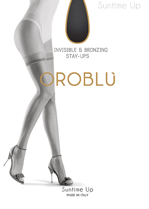 Oroblu Suntime Bronze Effect Diamond Top Hold Ups image