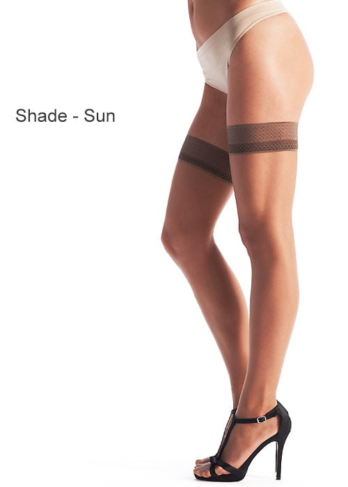 Oroblu Suntime Bronze Effect Diamond Top Hold Ups SideZoom 3