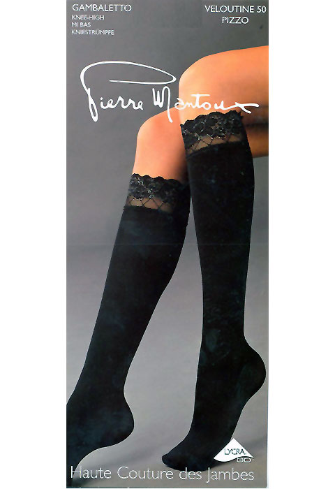 Pierre Mantoux Lace Top Veloutine 50 Opaque Knee High
